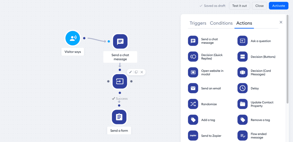 Tidio workflows